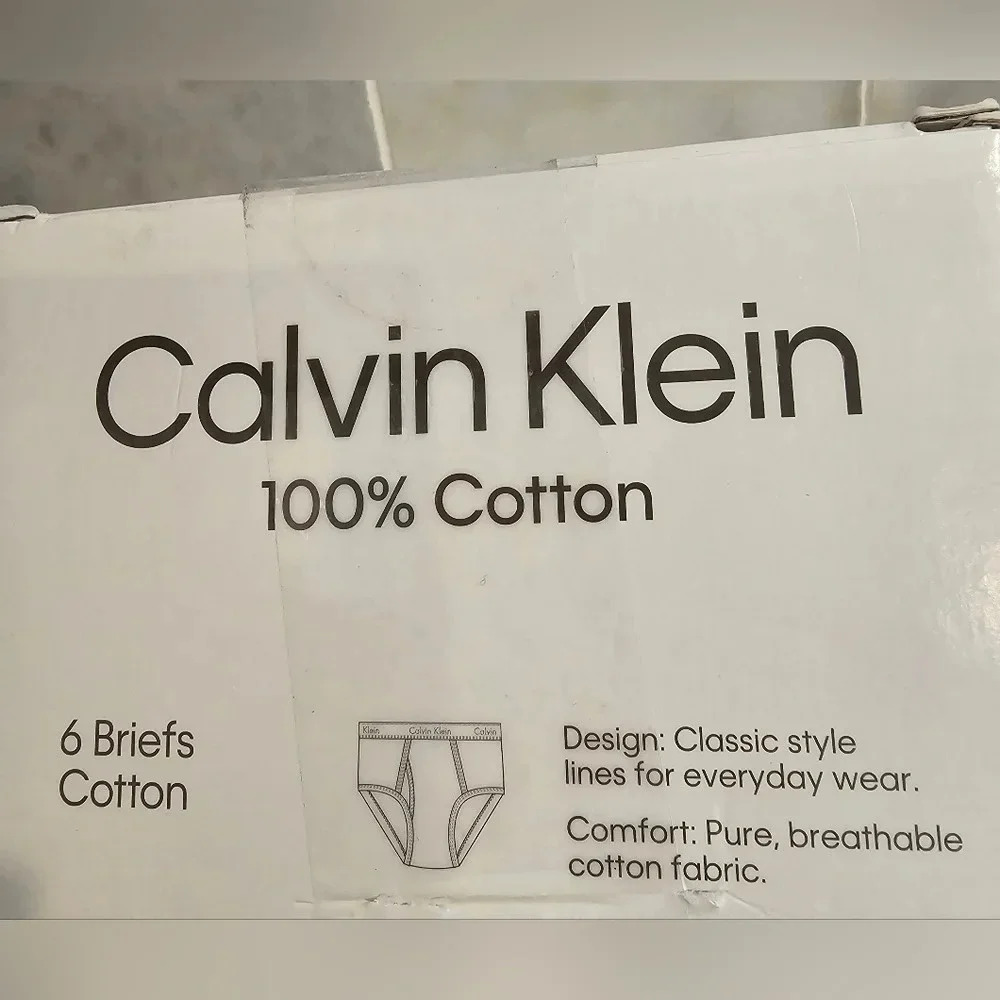 Calvin Klein Men's •Size XXL• White 100% Cotton 6 pack Classic Briefs New in Box - Picture 5 of 7